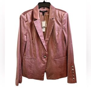 White House Black Market Pink/Rose Velvet Tailored Blazer Size 12